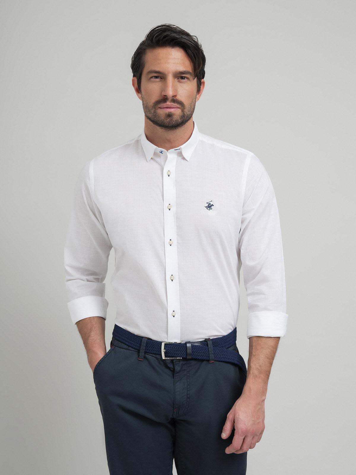 POLO PONY FORMAL SHIRT WHITE BEVERLY HILLS POLO CLUB