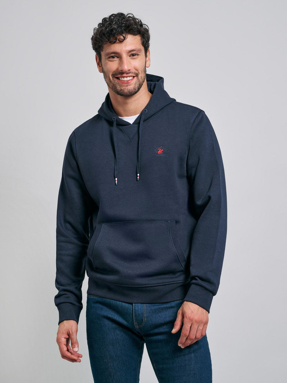 POLO PONY HOODIE NAVY – BEVERLY HILLS POLO CLUB