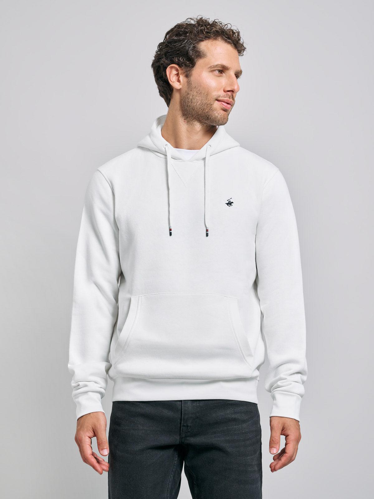 POLO PONY HOODIE WINTER WHITE BEVERLY HILLS POLO CLUB