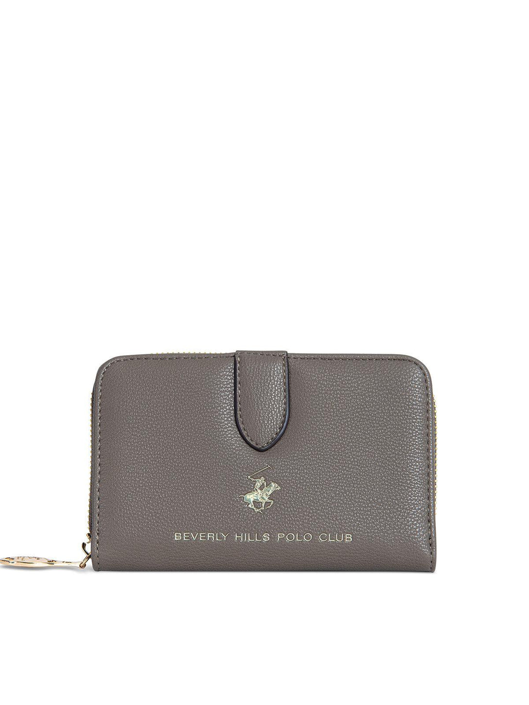 Beverly Hills Polo Club UK-POLO PONY LOGO ZIP WALLET TAUPE