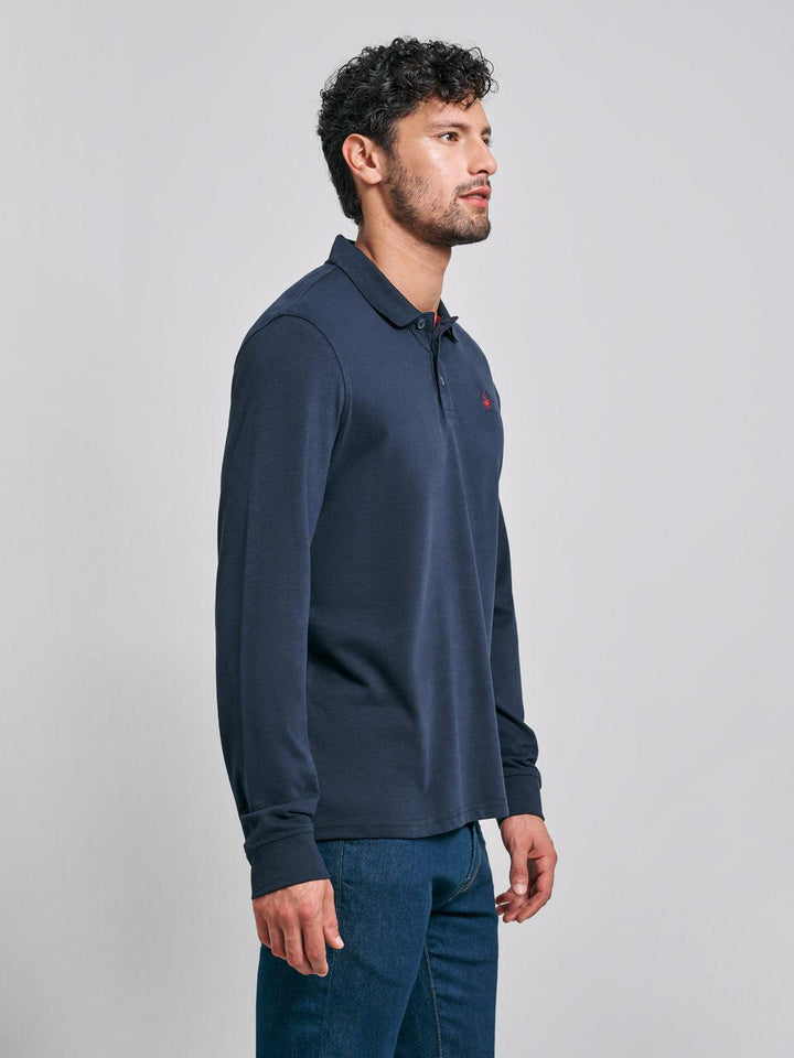 Beverly Hills Polo Club UK-POLO PONY LS POLO SHIRT NAVY