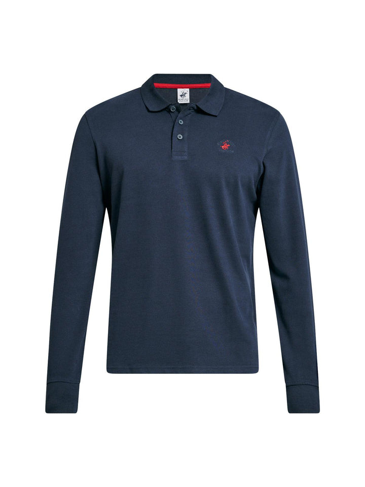 Beverly Hills Polo Club UK-POLO PONY LS POLO SHIRT NAVY
