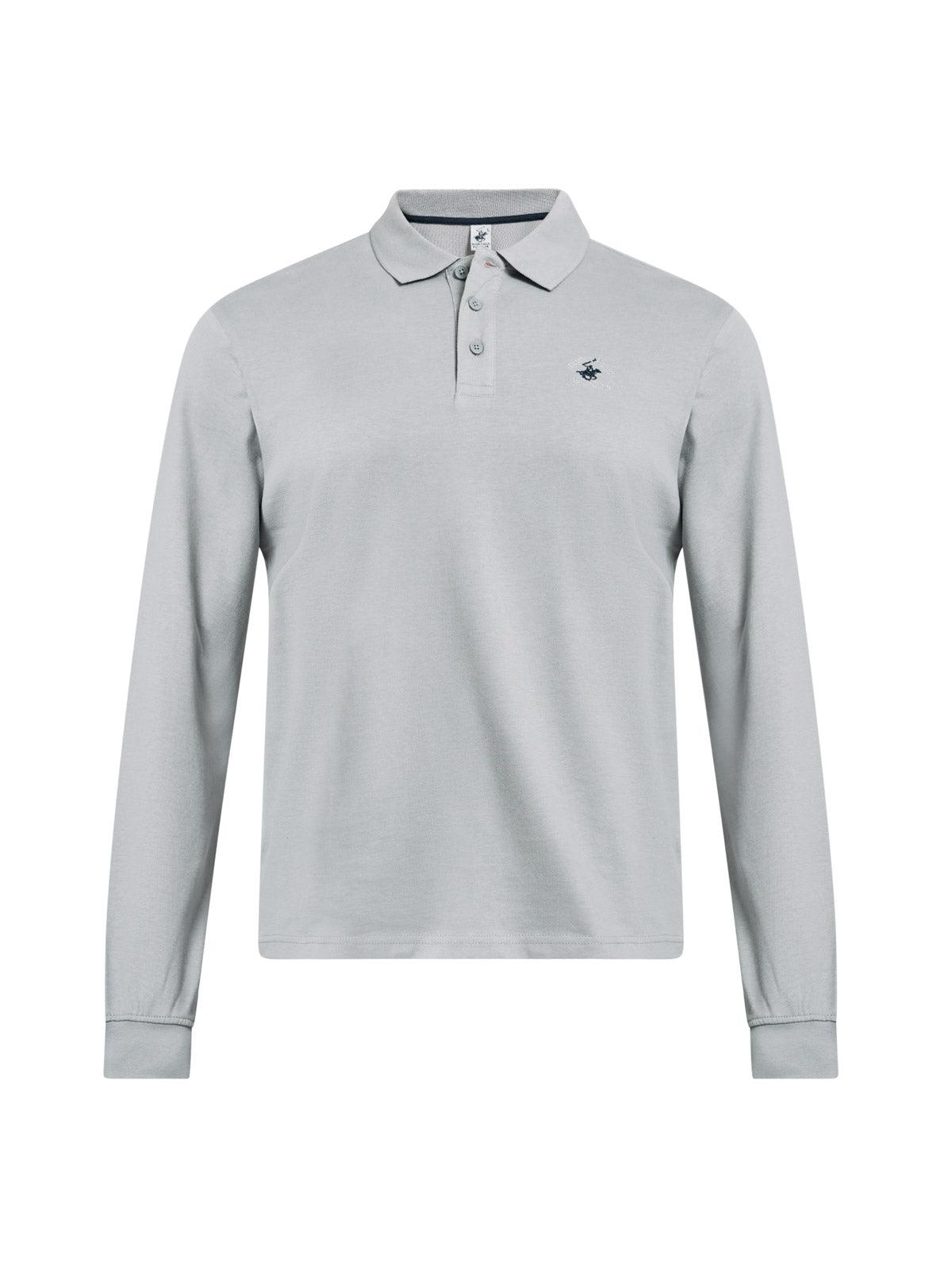 POLO PONY LS POLO SHIRT STEEL GREY – BEVERLY HILLS POLO CLUB