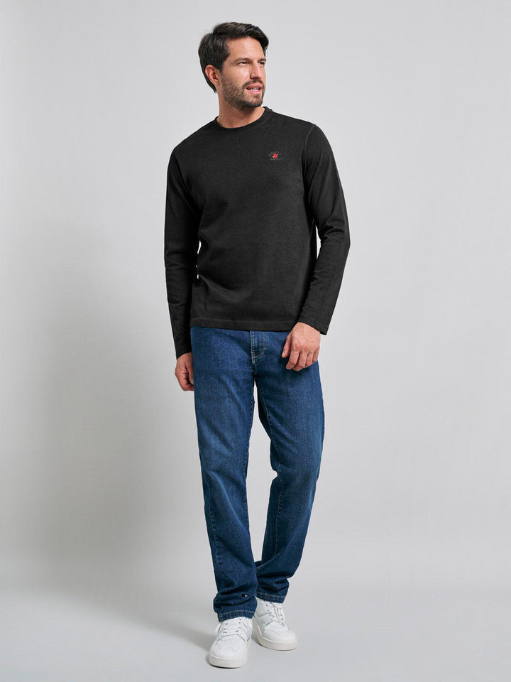 Beverly Hills Polo Club UK-POLO PONY LS T-SHIRT BLACK