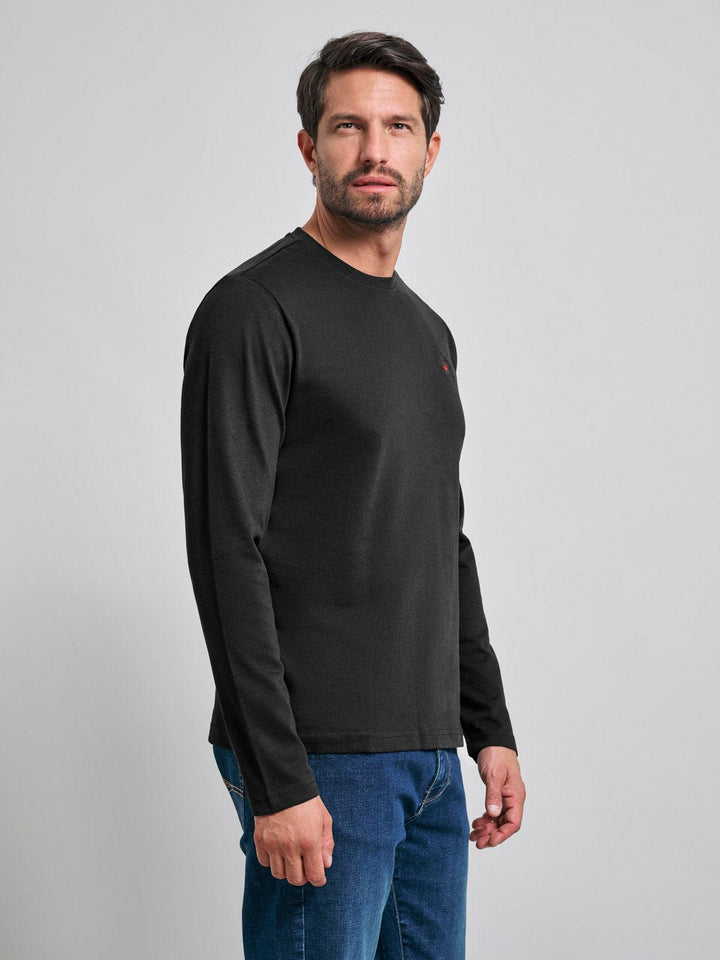 Beverly Hills Polo Club UK-POLO PONY LS T-SHIRT BLACK