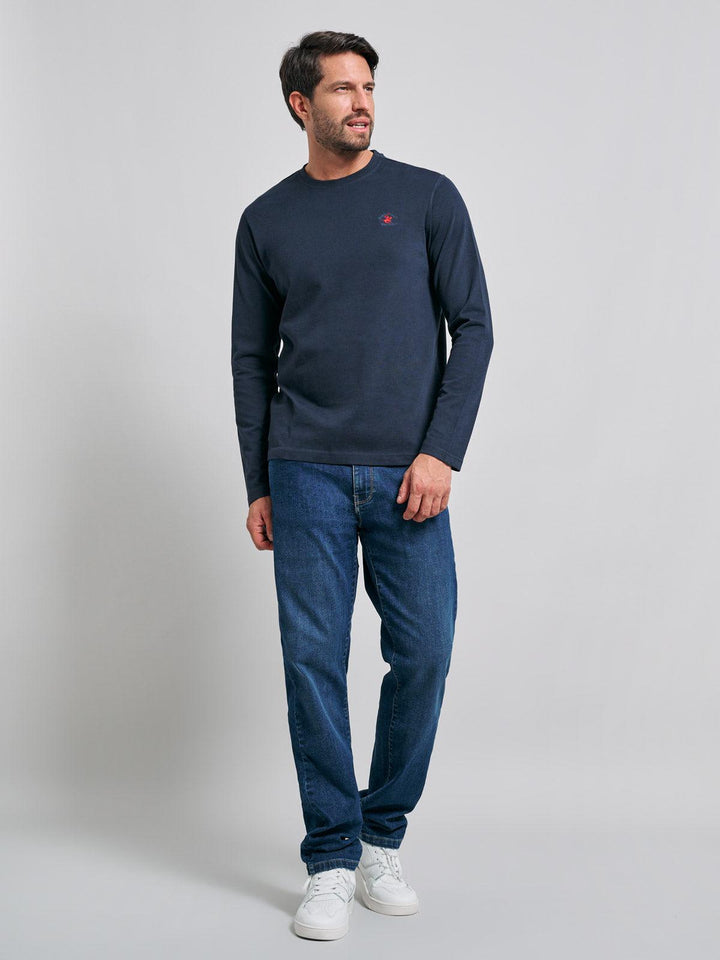 Beverly Hills Polo Club UK-POLO PONY LS T-SHIRT NAVY
