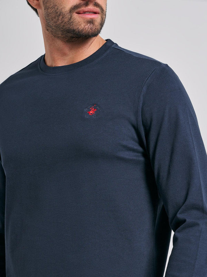 Beverly Hills Polo Club UK-POLO PONY LS T-SHIRT NAVY