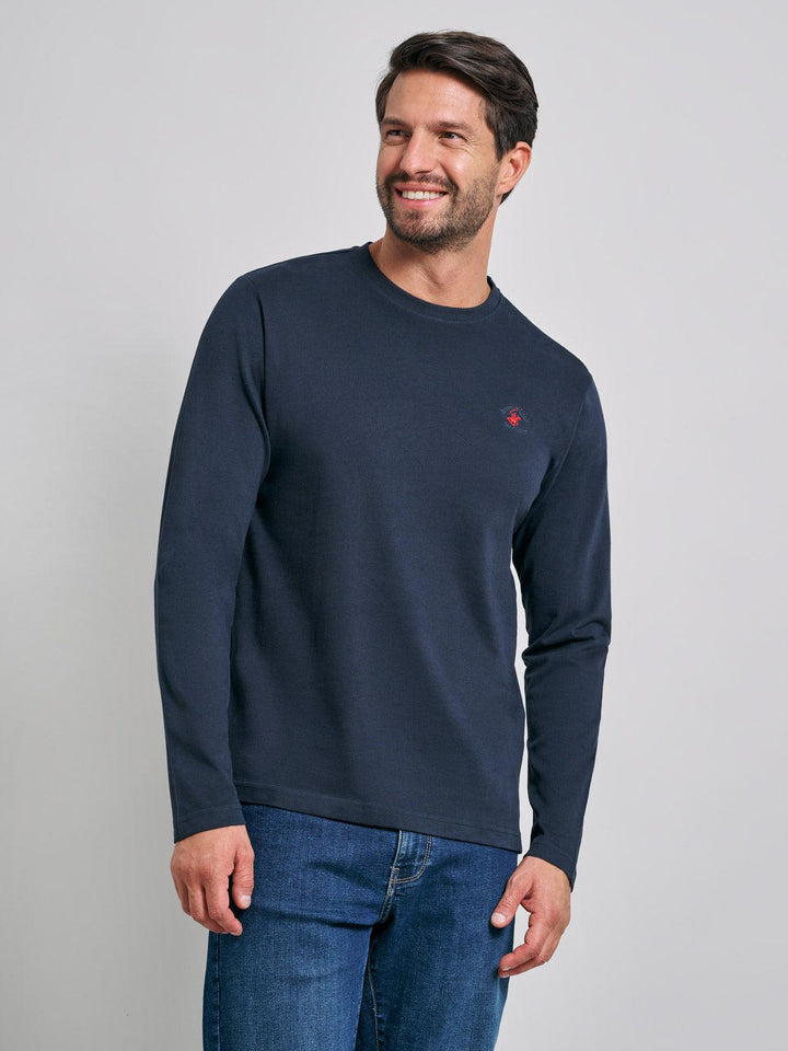 Beverly Hills Polo Club UK-POLO PONY LS T-SHIRT NAVY