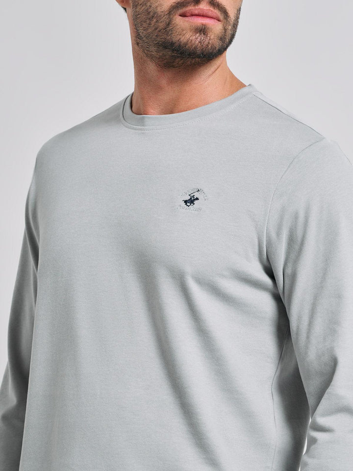 Beverly Hills Polo Club UK-POLO PONY LS T-SHIRT STEEL GREY