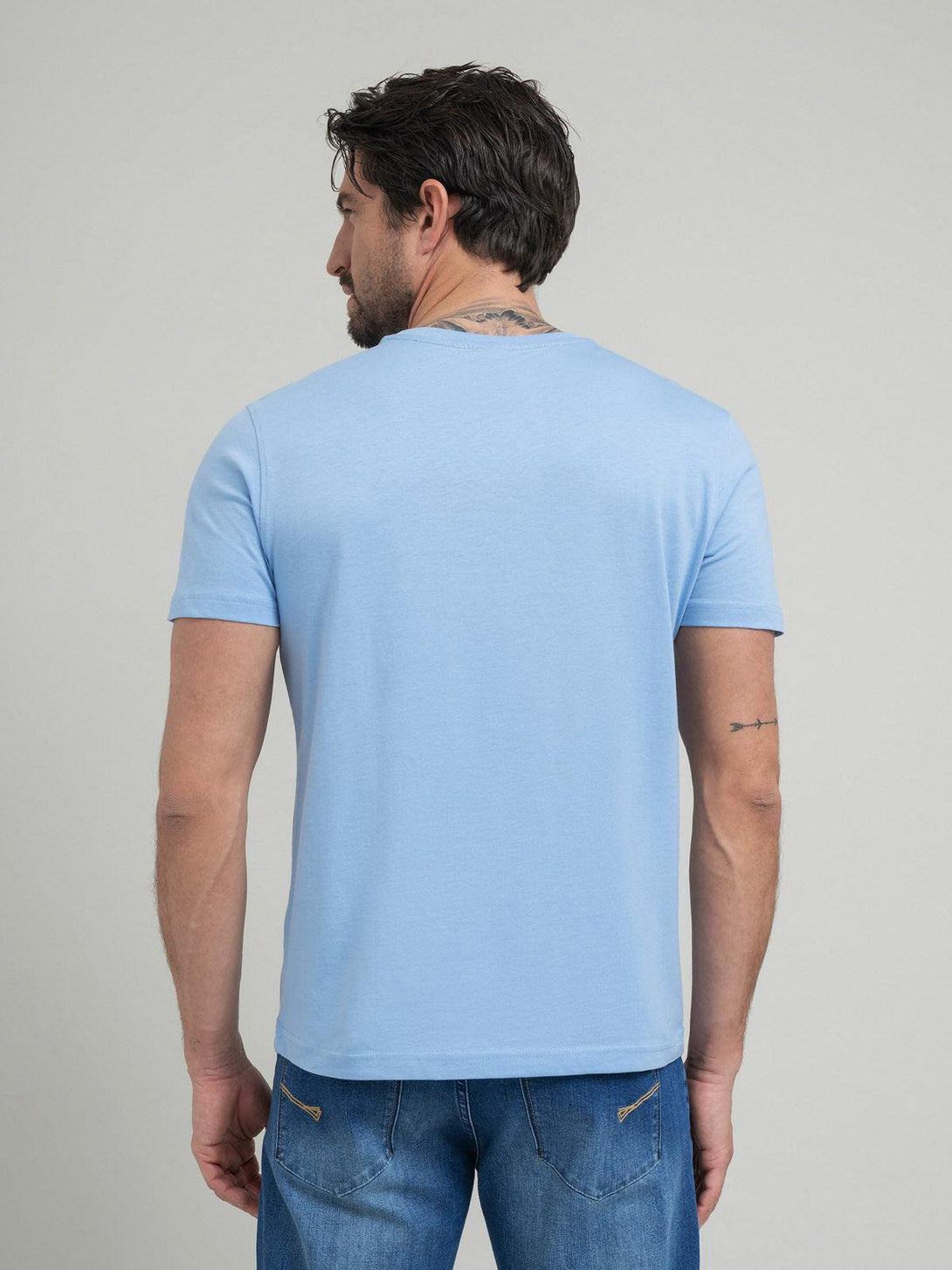 Beverly Hills Polo Club UK-POLO PONY POCKET T-SHIRT BLUE SKY