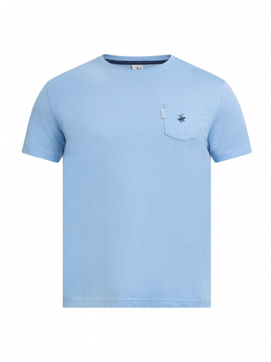 Beverly Hills Polo Club UK-POLO PONY POCKET T-SHIRT BLUE SKY