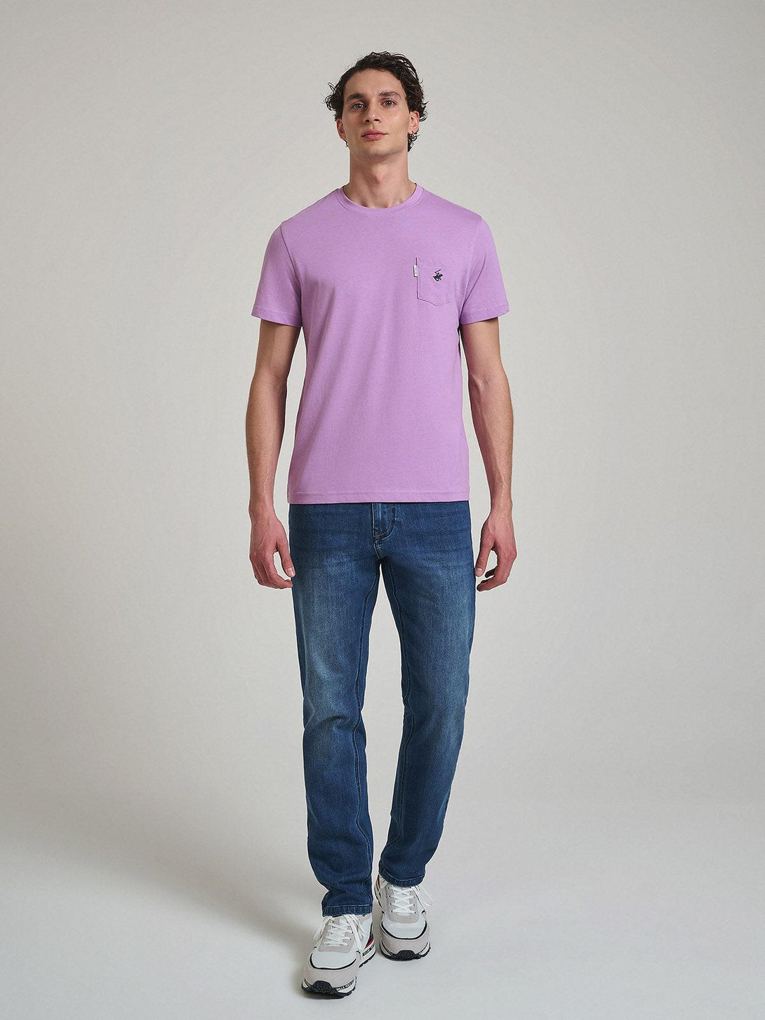 Beverly Hills Polo Club UK-POLO PONY POCKET T-SHIRT LILAC