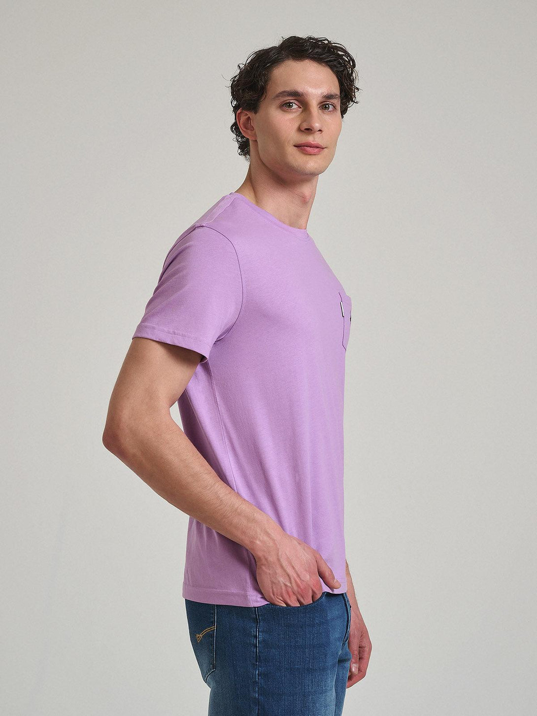 Beverly Hills Polo Club UK-POLO PONY POCKET T-SHIRT LILAC