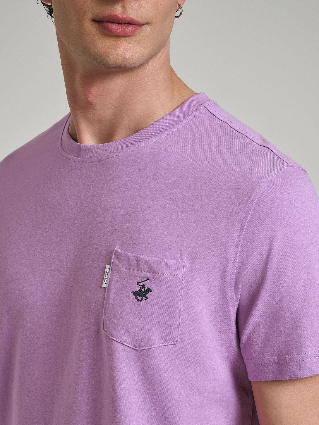 Beverly Hills Polo Club UK-POLO PONY POCKET T-SHIRT LILAC