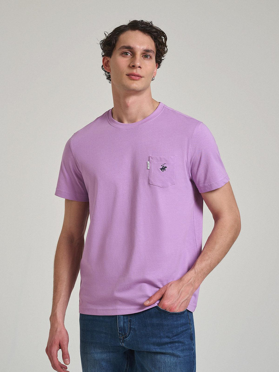 Beverly Hills Polo Club UK-POLO PONY POCKET T-SHIRT LILAC