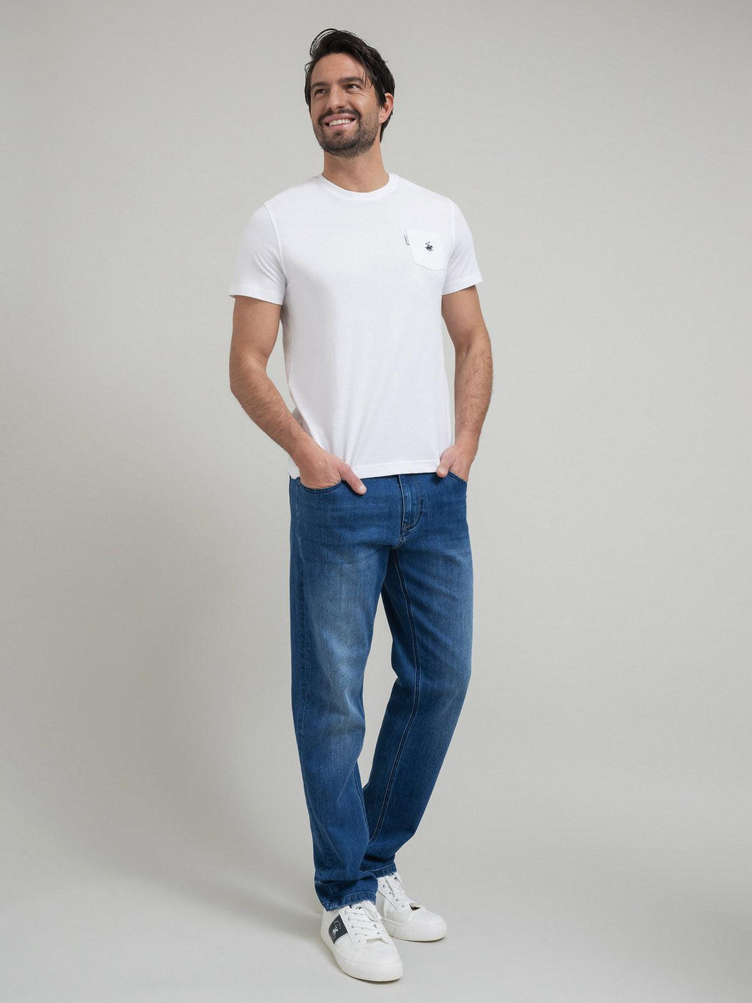 Beverly Hills Polo Club UK-POLO PONY POCKET T-SHIRT WHITE