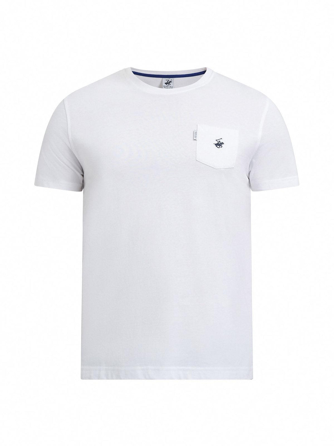 Beverly Hills Polo Club UK-POLO PONY POCKET T-SHIRT WHITE