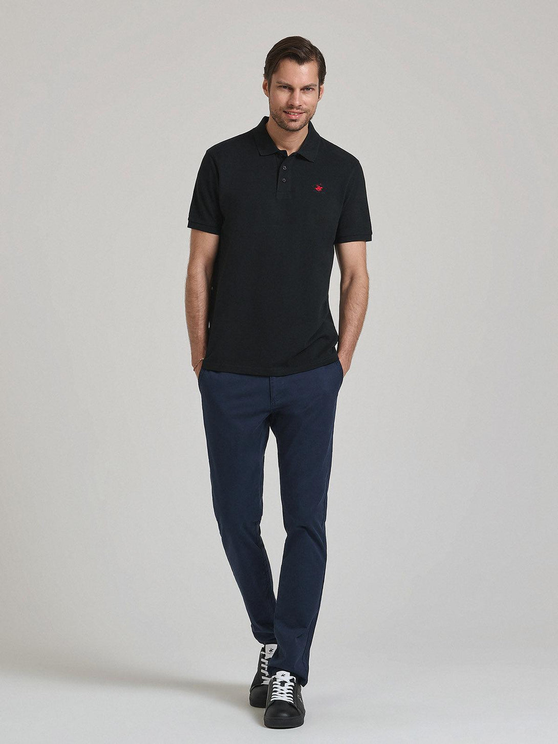 Beverly Hills Polo Club UK-POLO PONY POLO SHIRT BLACK