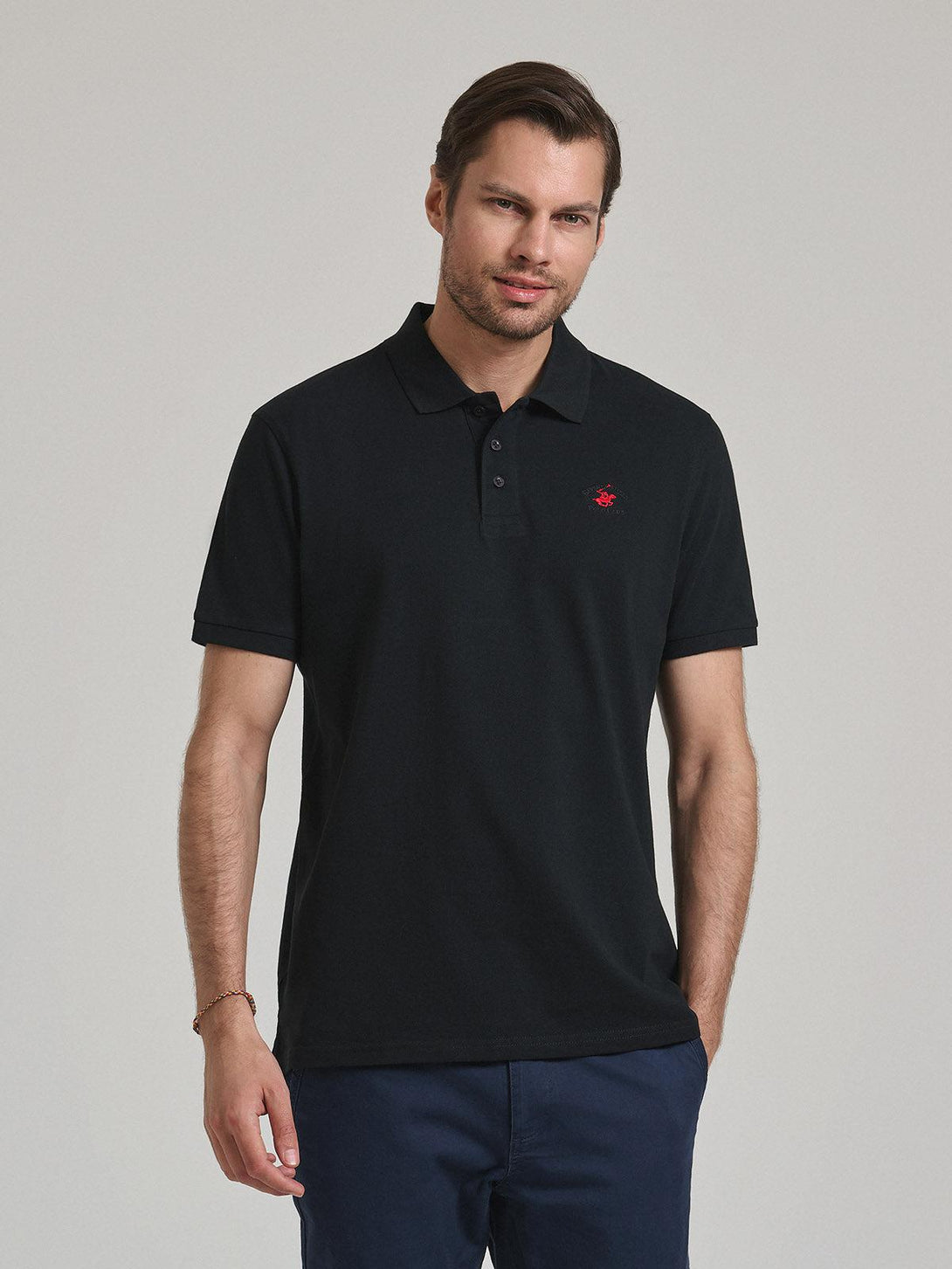 Beverly Hills Polo Club UK-POLO PONY POLO SHIRT BLACK