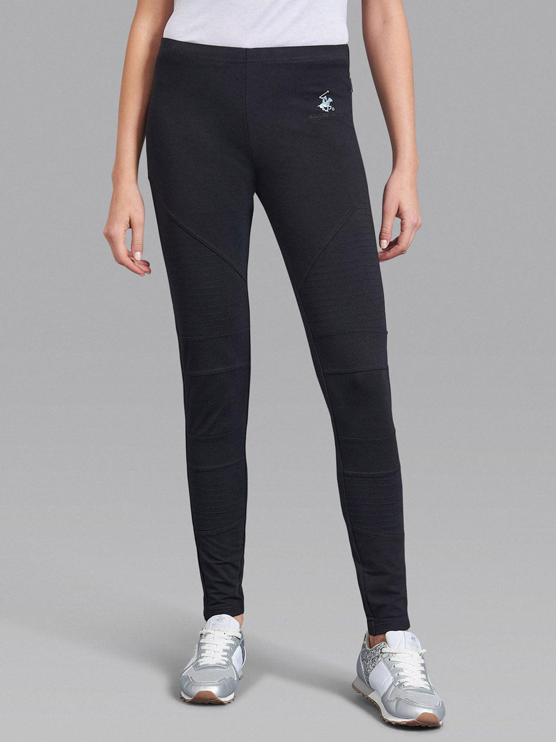 Beverly Hills Polo Club UK-POLO PONY SEAMED LEGGINGS BLACK