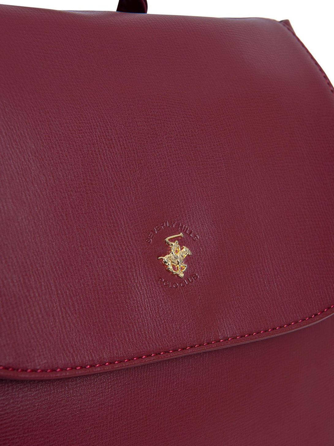 Beverly Hills Polo Club UK-POLO PONY SQUARE CUT BACKPACK BORDEAUX