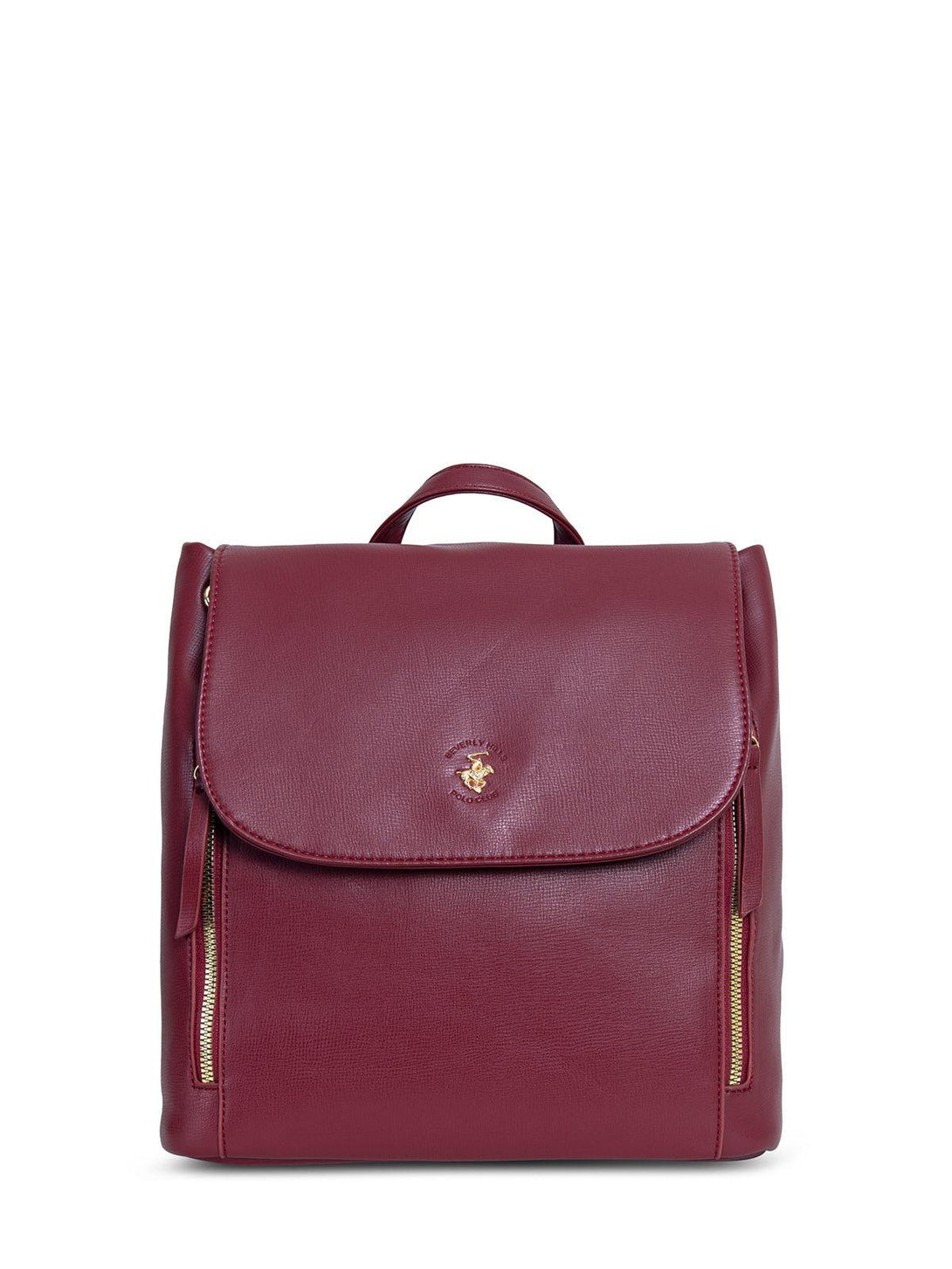 Beverly Hills Polo Club UK-POLO PONY SQUARE CUT BACKPACK BORDEAUX