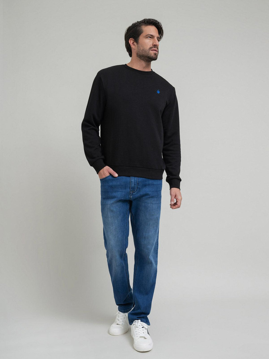 Beverly Hills Polo Club UK-POLO PONY SWEATSHIRT BLACK