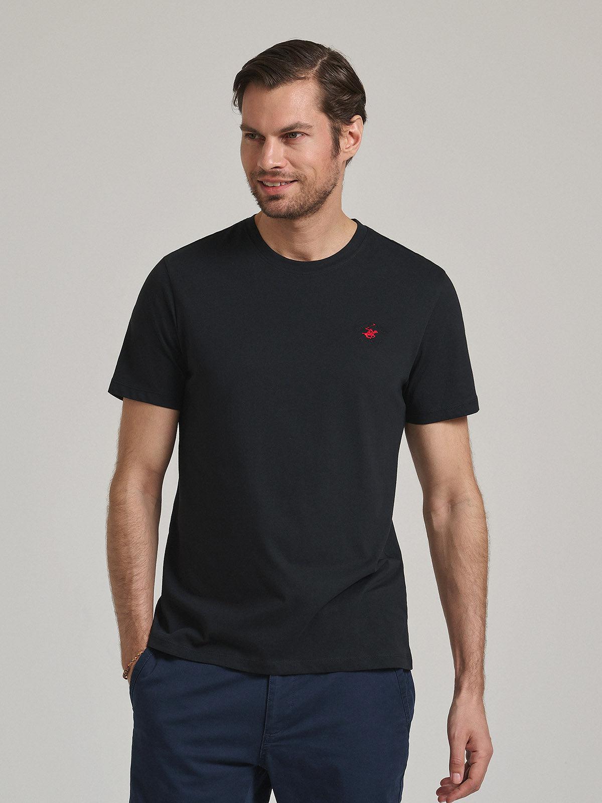 POLO PONY T SHIRT BLACK BEVERLY HILLS POLO CLUB