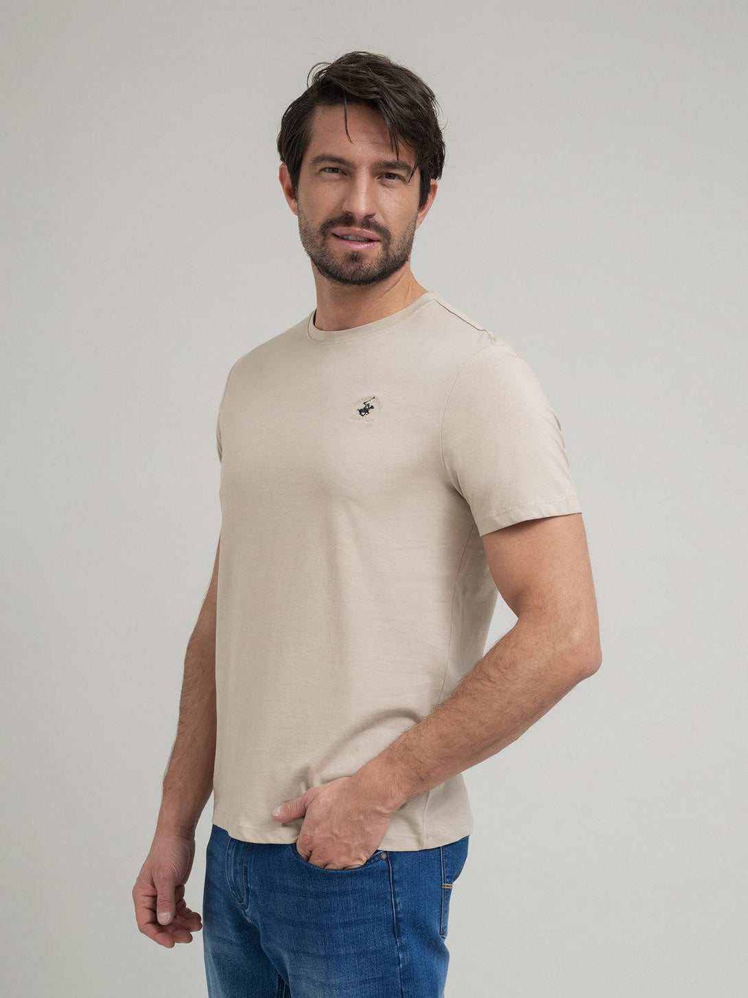 Beverly Hills Polo Club UK-POLO PONY T-SHIRT OATMEAL