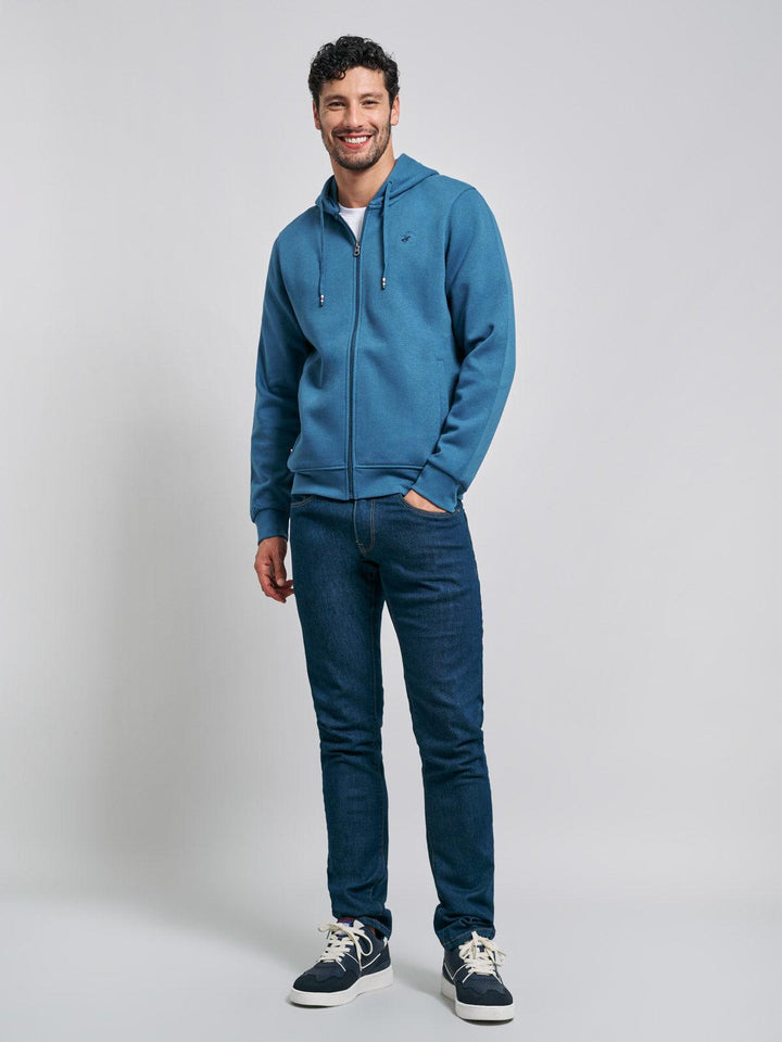 POLO PONY ZIP HOODIE MARINE BLUE – BEVERLY HILLS POLO CLUB