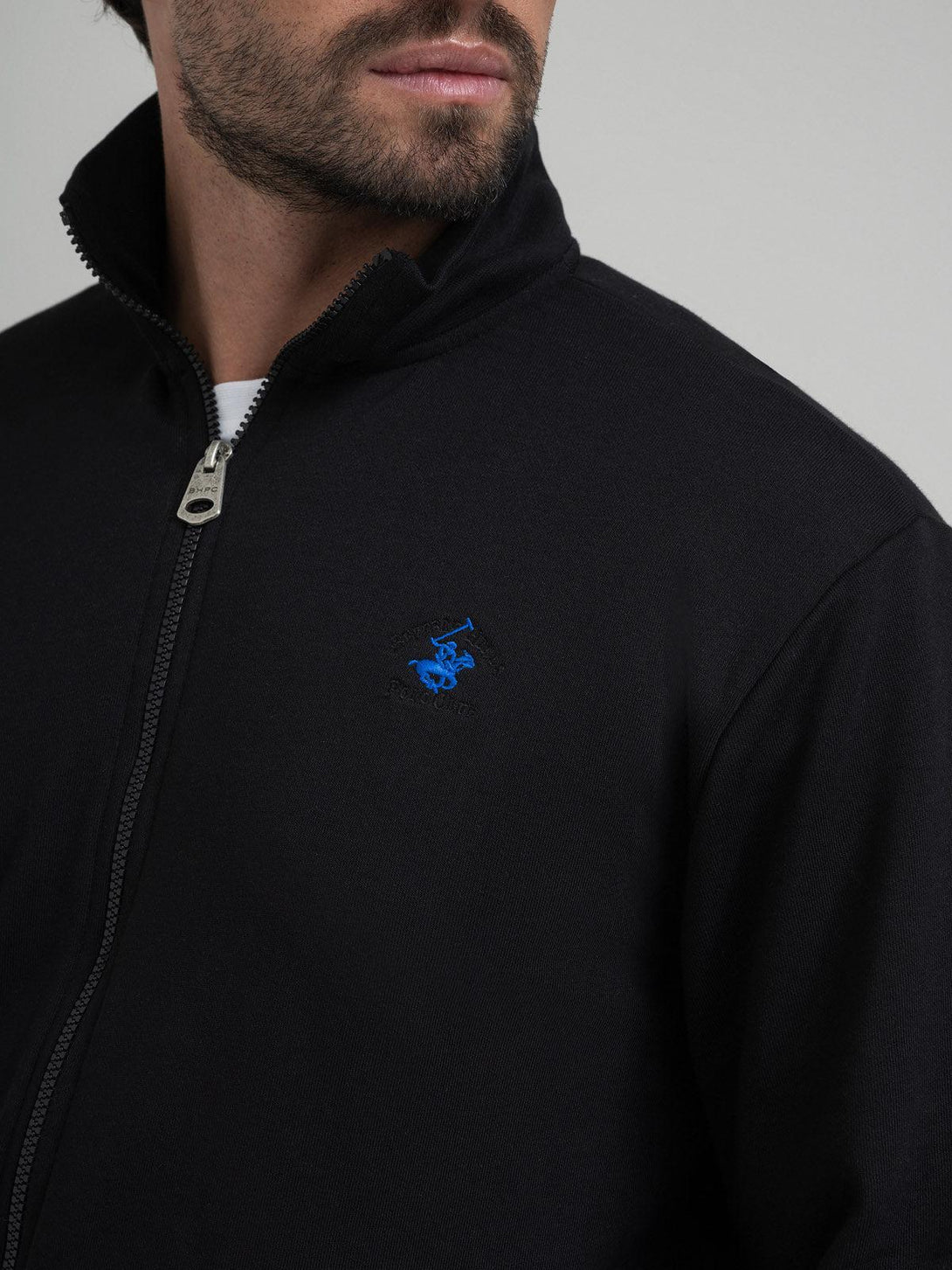 Beverly Hills Polo Club UK-POLO PONY ZIP SWEAT BLACK