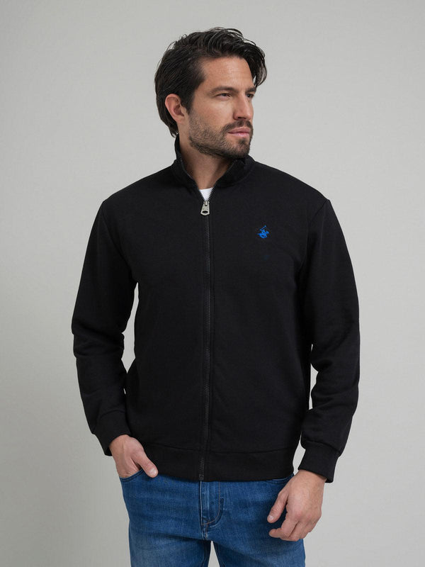 Beverly Hills Polo Club UK-POLO PONY ZIP SWEAT BLACK