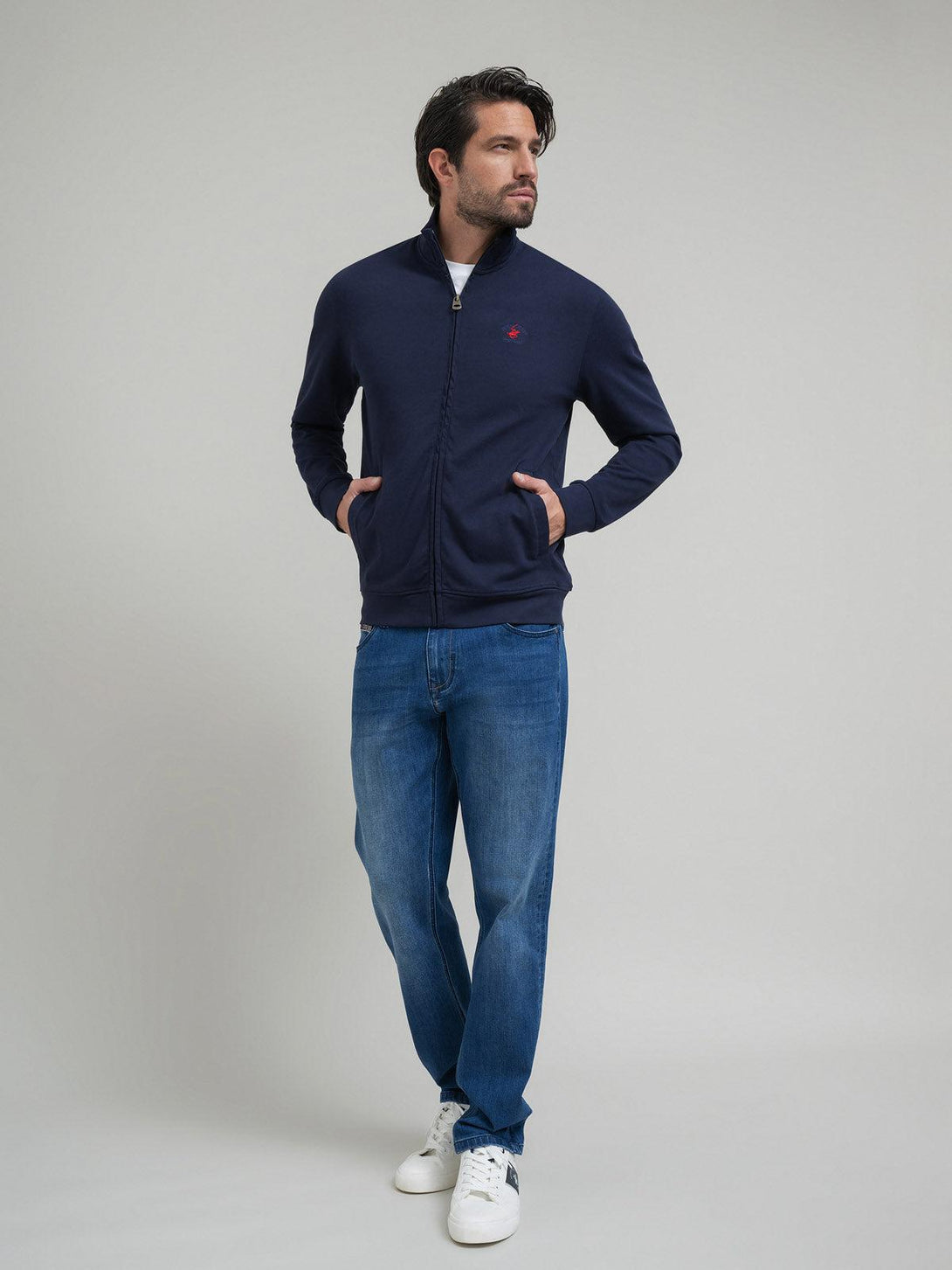 Beverly Hills Polo Club UK-POLO PONY ZIP SWEAT DARK NAVY