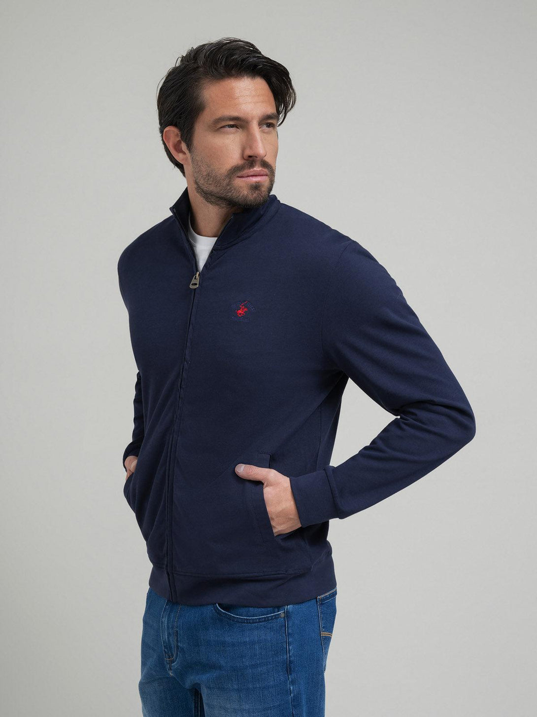 Beverly Hills Polo Club UK-POLO PONY ZIP SWEAT DARK NAVY