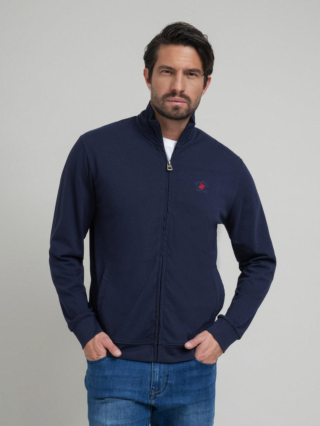 Beverly Hills Polo Club UK-POLO PONY ZIP SWEAT DARK NAVY