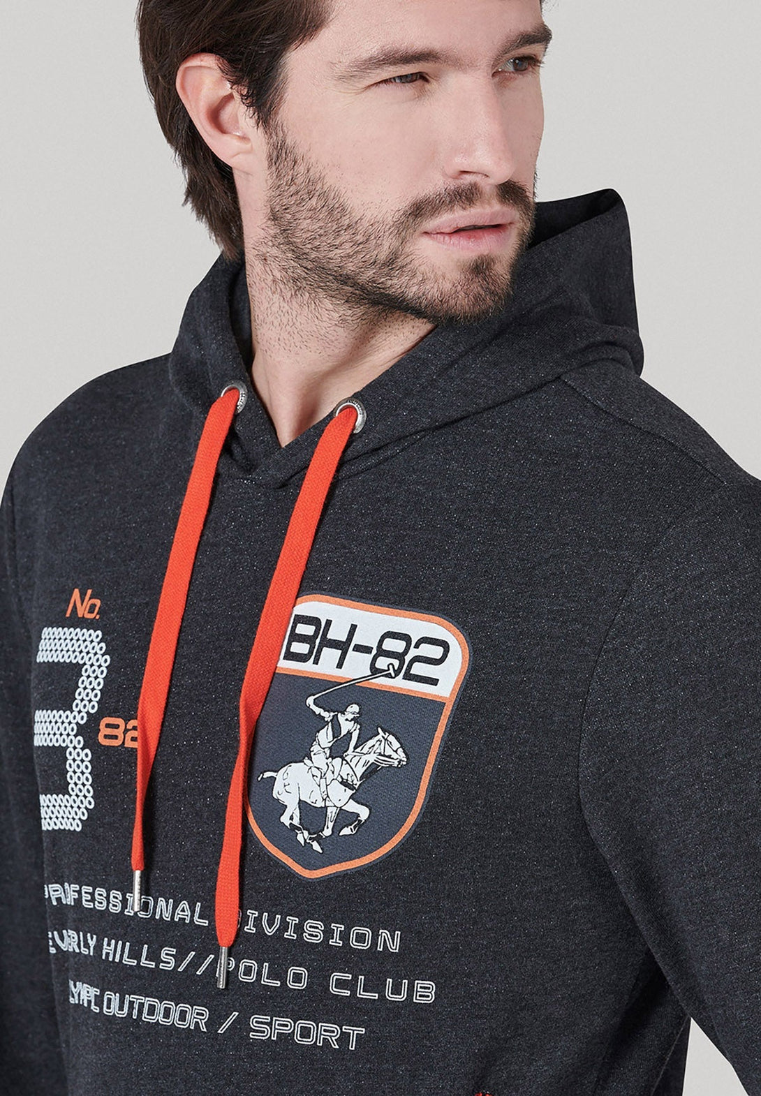 Beverly Hills Polo Club UK-PROFESSIONAL DIVISION HOODIE DARK GREY