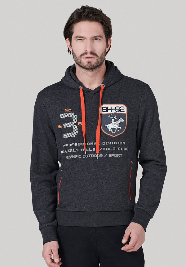 Beverly Hills Polo Club UK-PROFESSIONAL DIVISION HOODIE DARK GREY