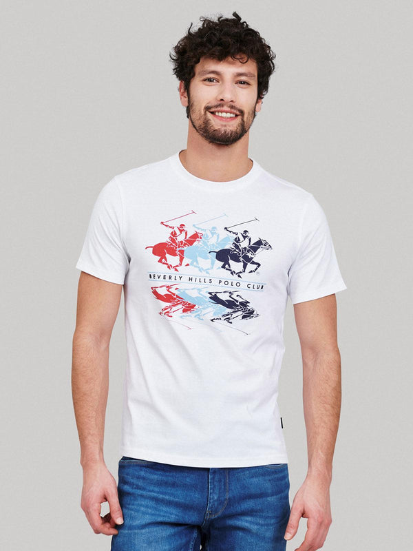 Beverly Hills Polo Club UK-REFLECTED POLO PONY T-SHIRT WHITE