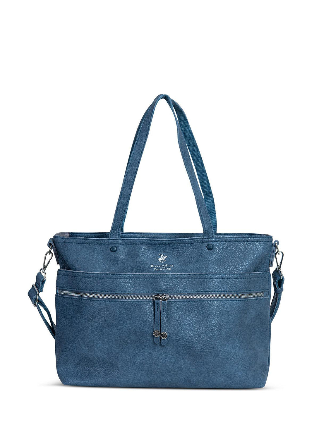 Beverly Hills Polo Club UK-REMOVABLE STRAP TOTE BAG BLUE