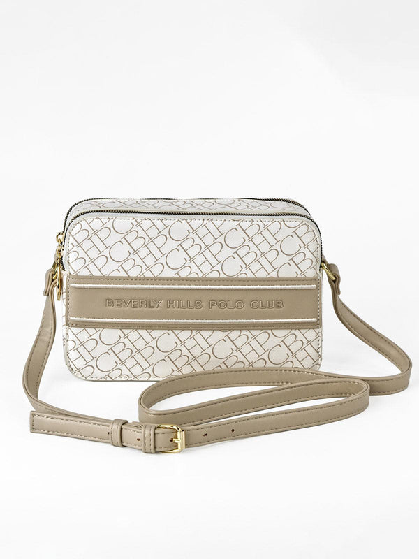 Beverly Hills Polo Club UK-REPEAT SHOULDER BAG BEIGE