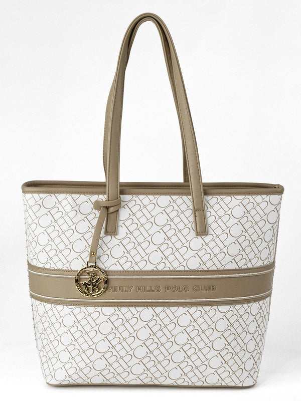 Beverly Hills Polo Club UK-REPEAT TOTE BAG BEIGE