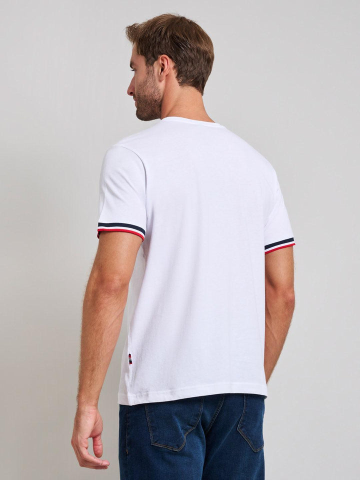 Beverly Hills Polo Club UK-RIBBED FALSE POCKET MODERN SLIM FIT T-SHIRT GHOST WHITE