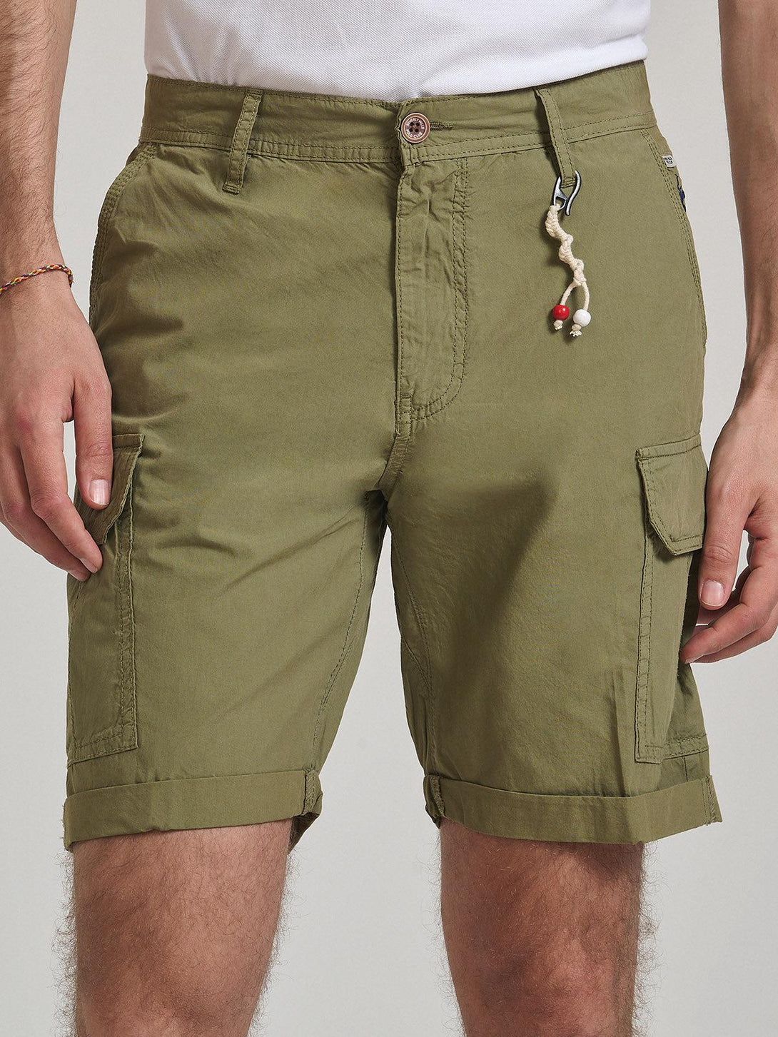 Beverly Hills Polo Club UK-ROPE DETAIL CARGO SHORTS ARMY GREEN