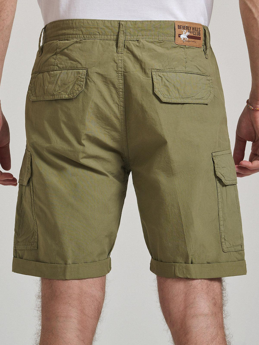 Beverly Hills Polo Club UK-ROPE DETAIL CARGO SHORTS ARMY GREEN