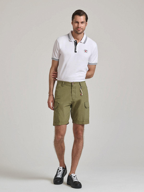 Beverly Hills Polo Club UK-ROPE DETAIL CARGO SHORTS ARMY GREEN