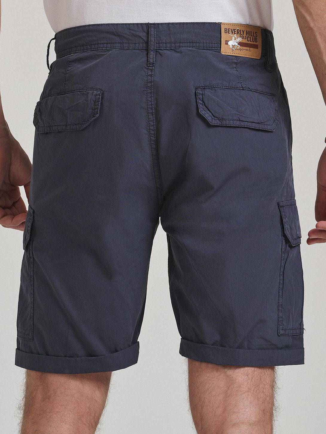 Beverly Hills Polo Club UK-ROPE DETAIL CARGO SHORTS WASHED BLACK