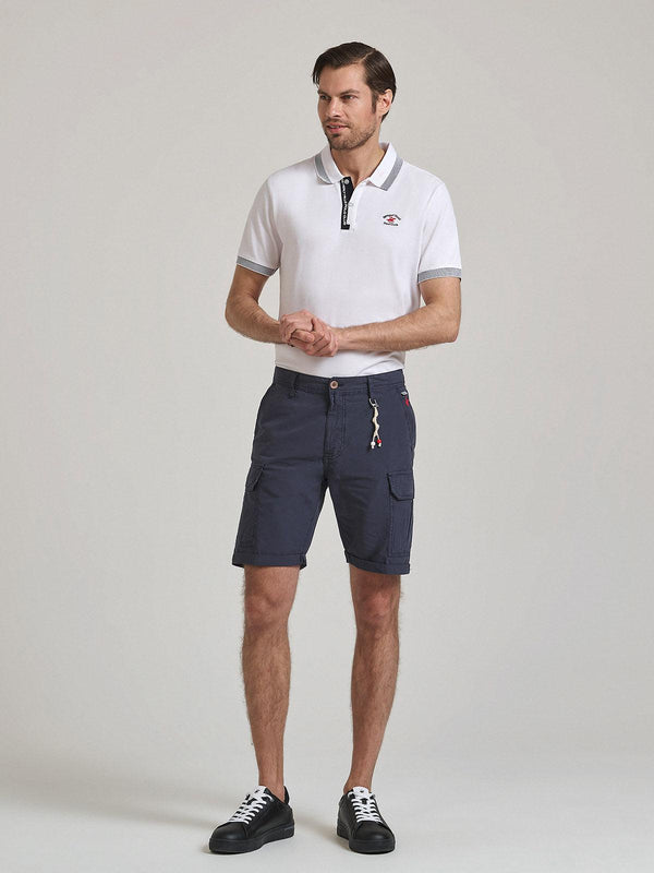 Beverly Hills Polo Club UK-ROPE DETAIL CARGO SHORTS WASHED BLACK