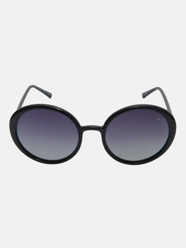 Beverly Hills Polo Club UK-ROUNDED CATS EYE POLARISED SUNGLASSES BLACK GRADIENT GREY