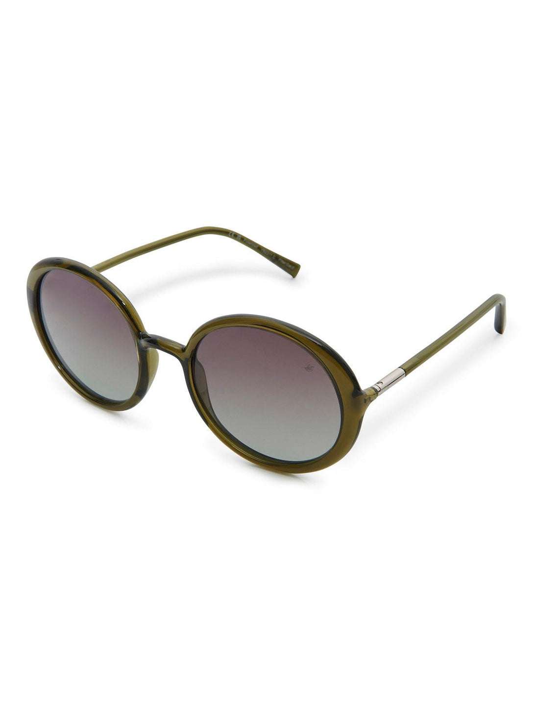 Beverly Hills Polo Club UK-ROUNDED CATS EYE POLARISED SUNGLASSES OLIVE GRADIENT CLAY