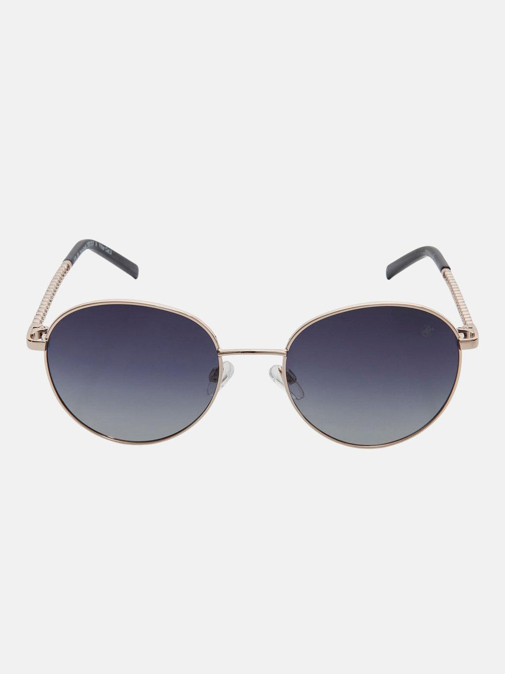 ROUNDED CHAINLINK POLARISED SUNGLASSES GOLD GRADIENT GREY – BEVERLY HILLS  POLO CLUB